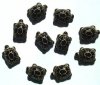 10 19mm Black and Gold Turtle Beads